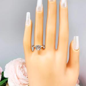 Round-Cut CZ Engagement Ring • 5mm—8mm, High Profile, Sterling Silver