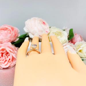 Round-Cut CZ Engagement Ring • 5mm—8mm, High Profile, Sterling Silver