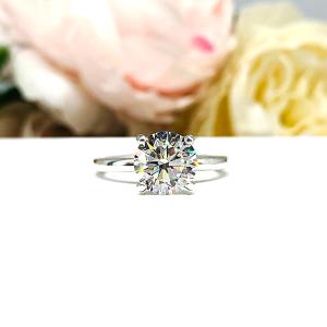 Round-Cut CZ Engagement Ring • 5mm—8mm, High Profile, Sterling Silver