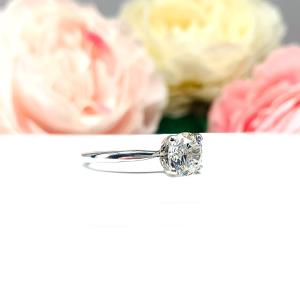 Round-Cut CZ Engagement Ring • 5mm—9mm, Near Colorless, Sterling Silver
