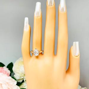 Pear-Cut CZ Engagement Ring • 9x6mm—13x9mm, Sterling Silver