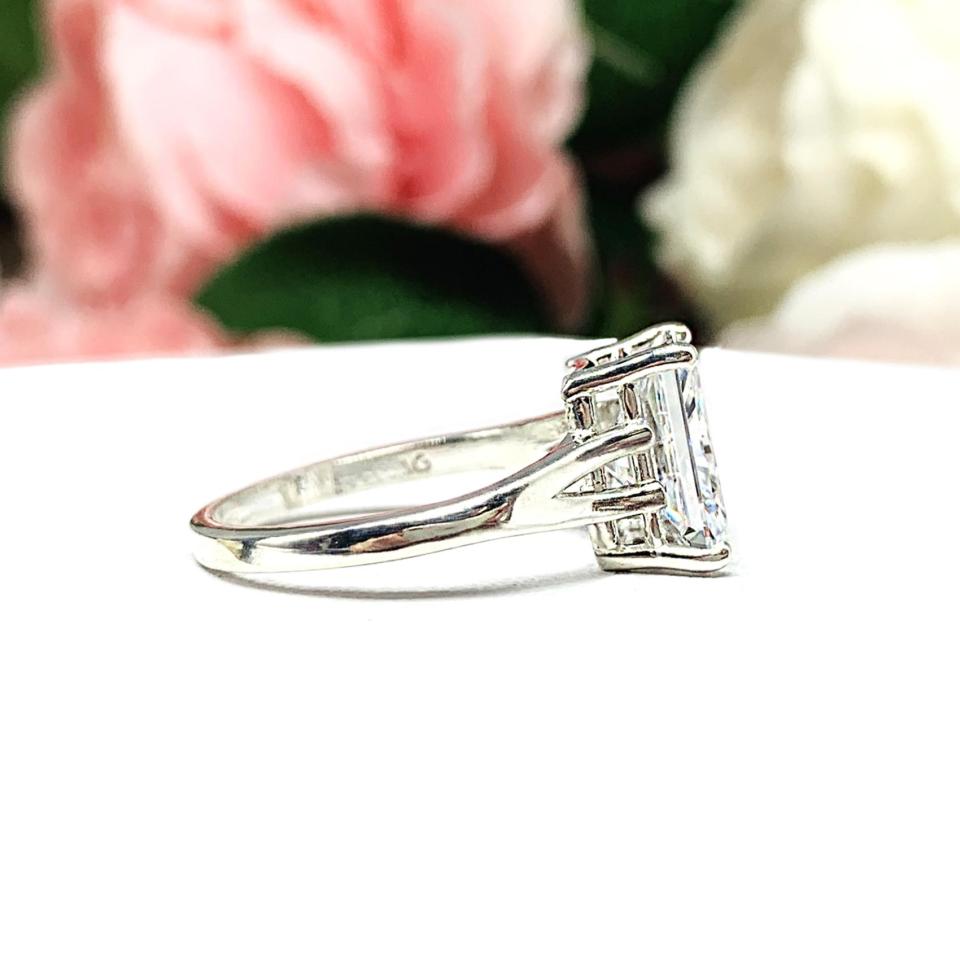 Radiant Cubic Zirconia 10x8mm Engagement Lower Profile Ring