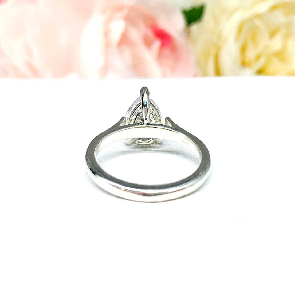 Pear-Cut CZ Engagement Ring • 8x5mm—12x8mm, Sterling Silver