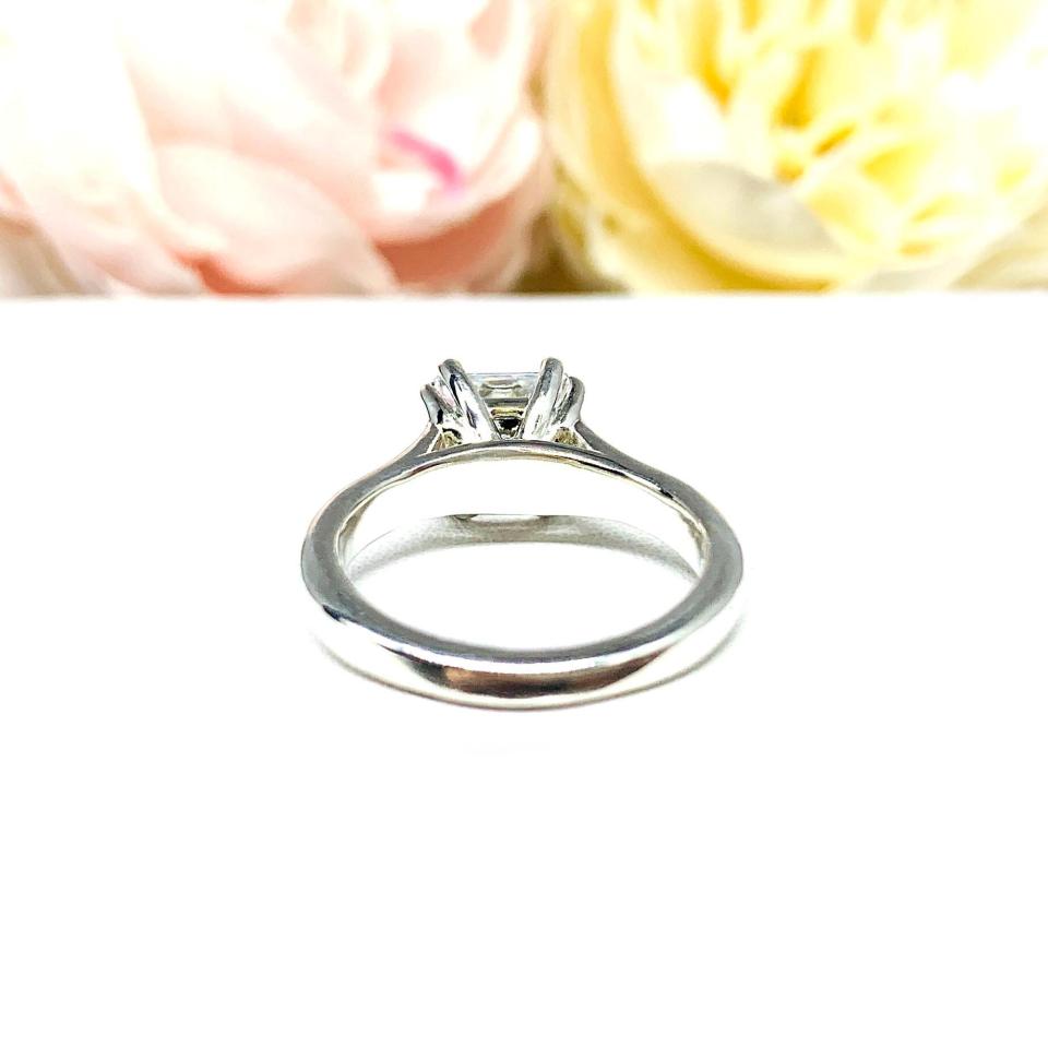 Princess-Cut CZ Engagement Ring • 7mm, 8mm, Sterling Silver, High Profile