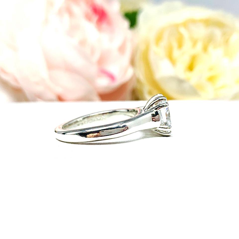 Princess-Cut CZ Engagement Ring • 7mm, 8mm, Sterling Silver, High Profile