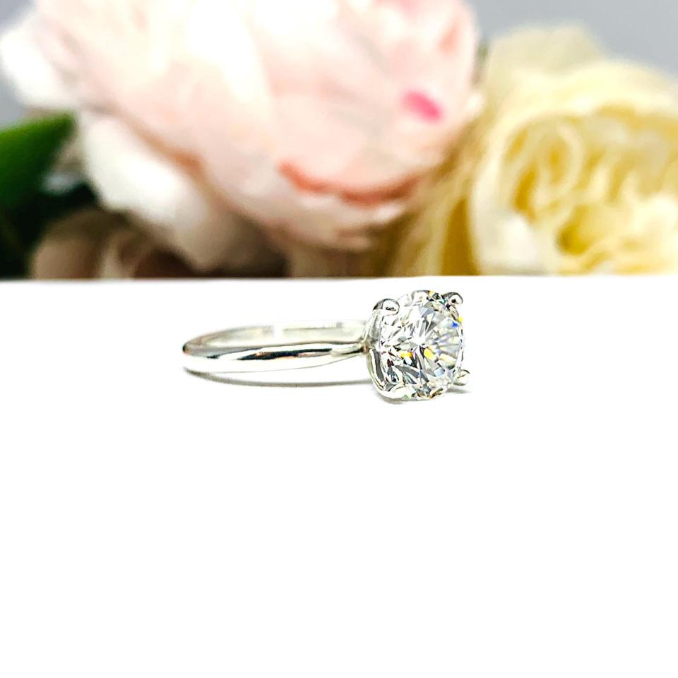 Round-Cut CZ Engagement Ring • 5mm—8mm, High Profile, Sterling Silver