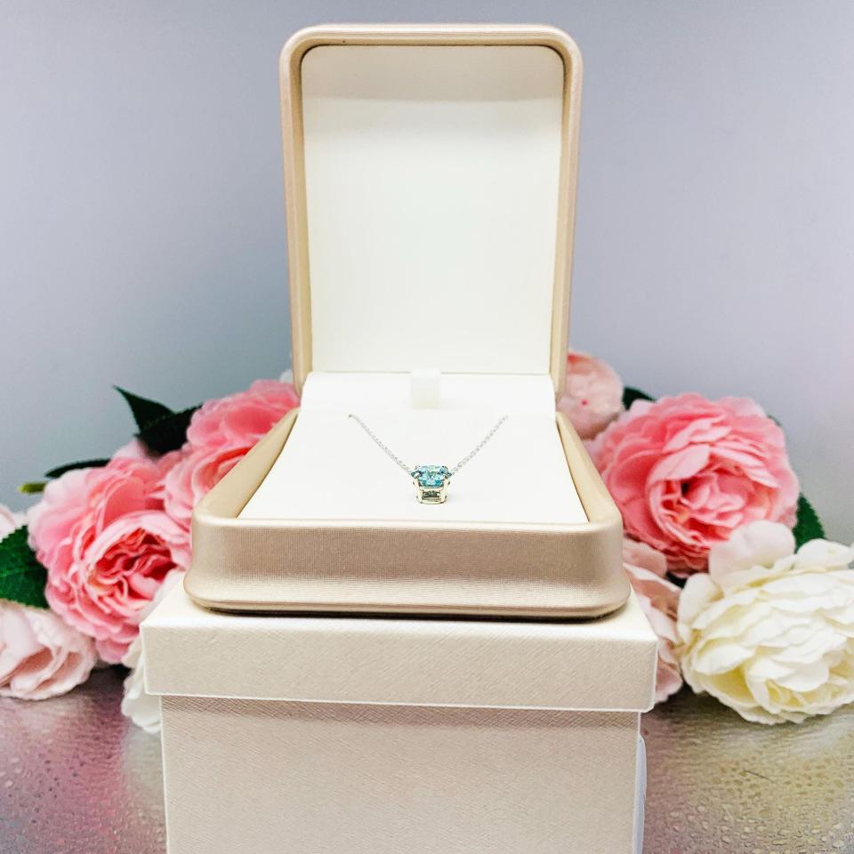 Pendant Necklace Gift Box • Champagne Leatherette • Outer Box Included